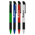 Union Printed "Fashioned" Click Pen w/ Black Trim & Rubber Grip